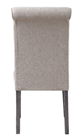 Yabeina Beige Linen & Gray Finish Side Chair Model 73267 By ACME Furniture