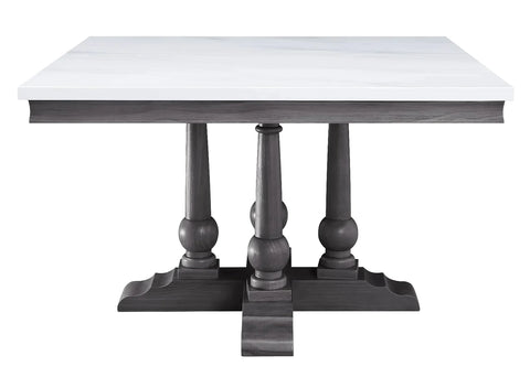 Yabeina Marble Top & Gray Oak Finish Dining Table Model 73270 By ACME Furniture