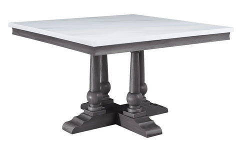 Yabeina Marble Top & Gray Oak Finish Dining Table Model 73270 By ACME Furniture