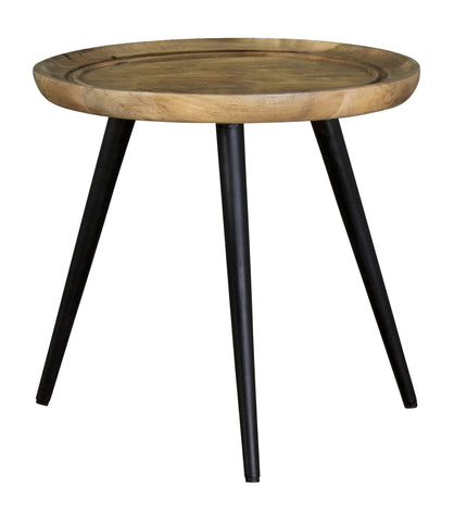 Coaster Zoe Round End Table with Trio Legs Natural and Black Model 736107
