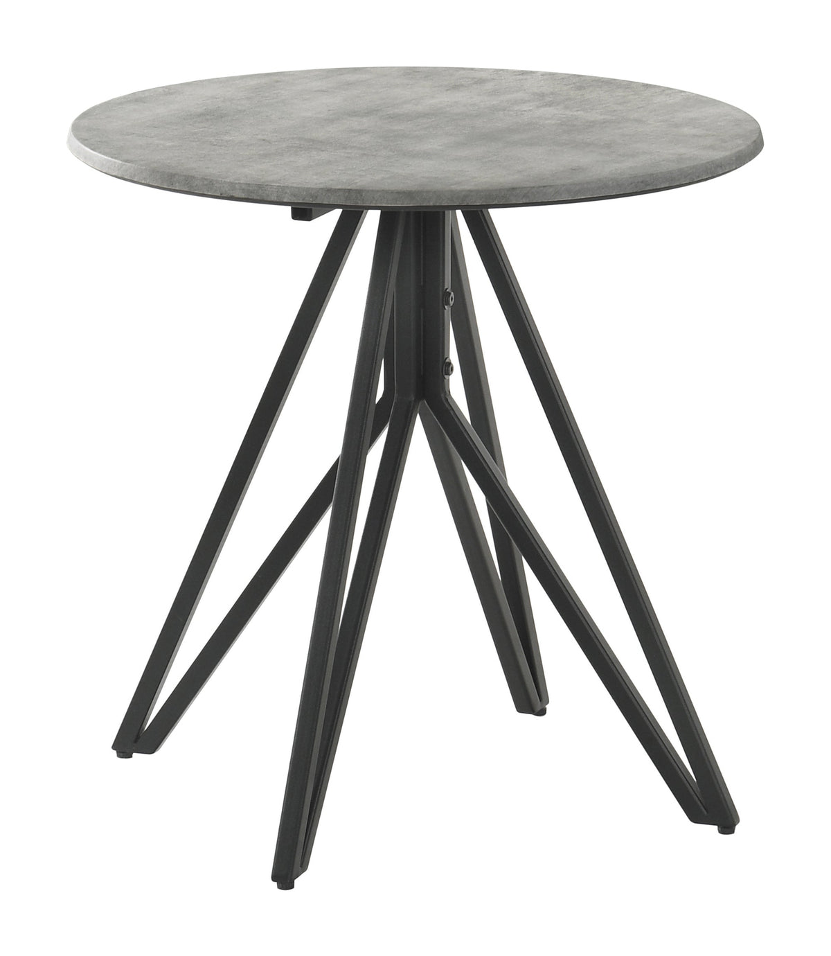 Coaster Hadi Round End Table with Hairpin Legs Cement and Gunmetal Model 736177
