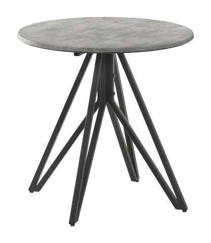 Coaster Hadi Round End Table with Hairpin Legs Cement and Gunmetal Model 736177