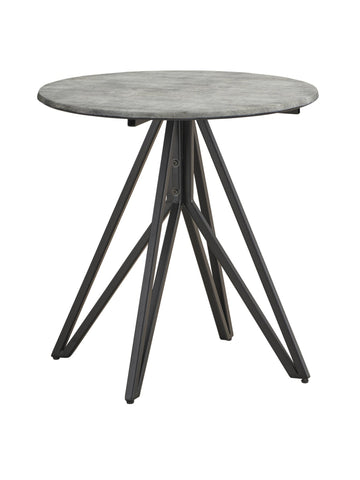 Coaster Hadi Round End Table with Hairpin Legs Cement and Gunmetal Model 736177