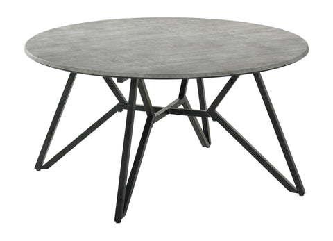 Coaster Hadi Round Coffee Table with Hairpin Legs Cement and Gunmetal Model 736178
