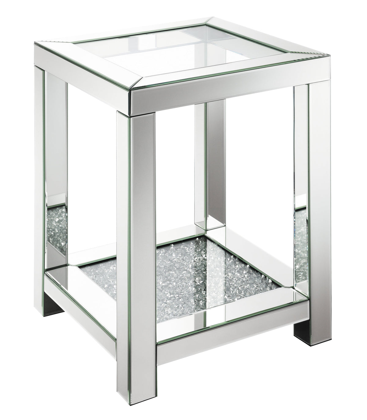 Coaster Valentina Square End Table with Glass Top Mirror Model 736217