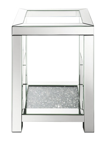 Coaster Valentina Square End Table with Glass Top Mirror Model 736217