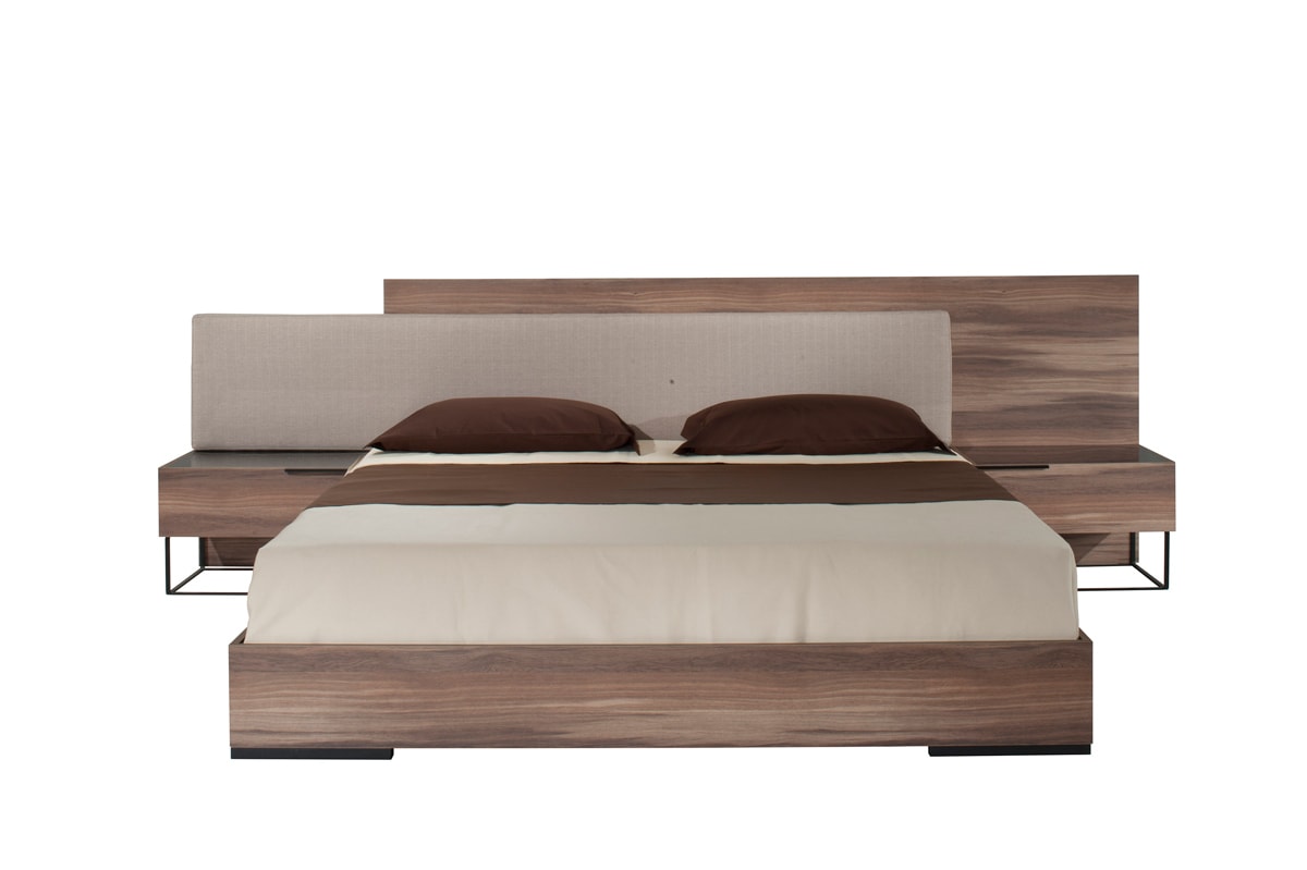 Nova Domus Matteo Italian Modern Walnut & Fabric Bed Model VGACMATTEO-BED