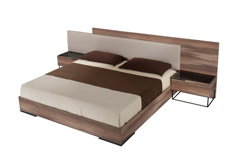 Nova Domus Matteo Italian Modern Eastern King Walnut & Fabric Bed Model VGACMATTEO-BED-EK