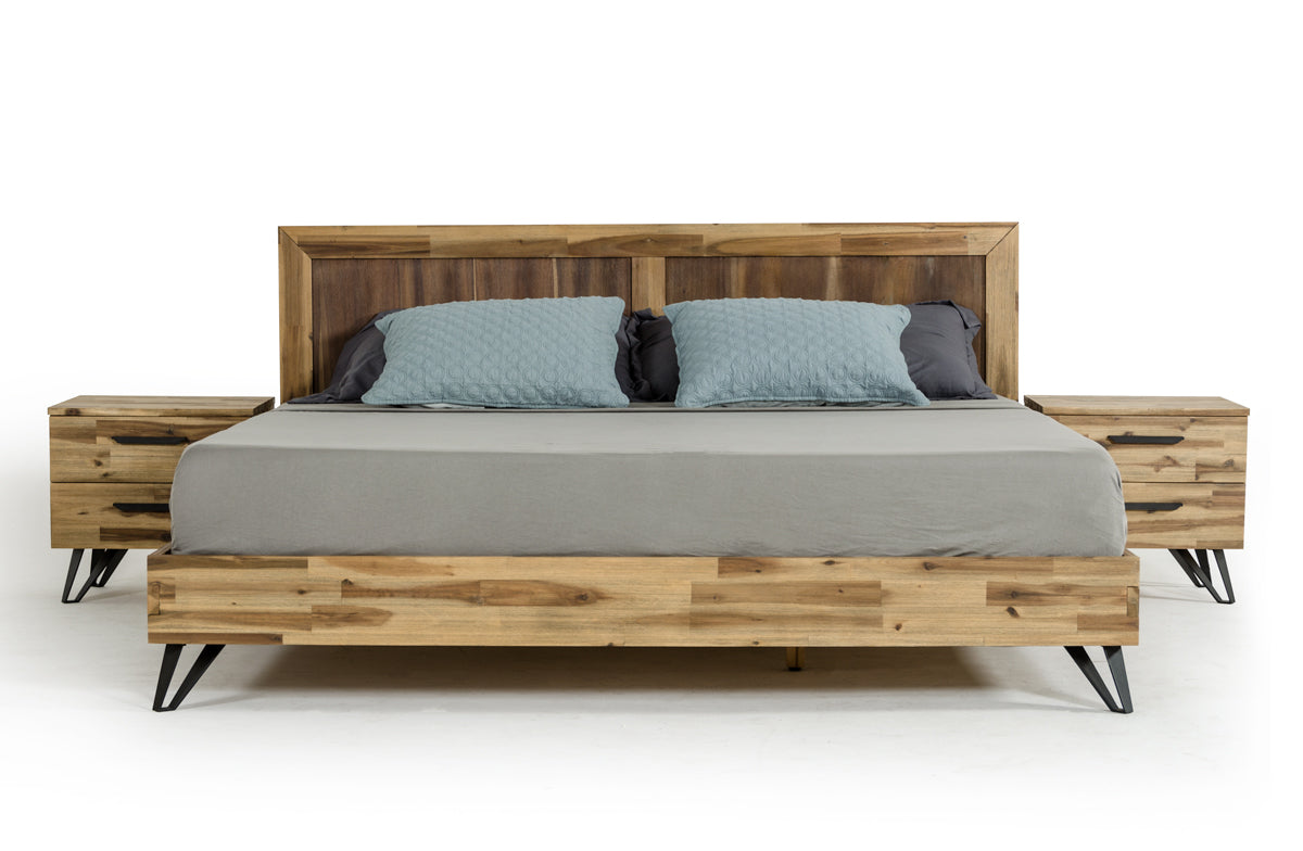 Queen Modrest Sala Modern Light Wood Bed Model VGWHSALA-BED-Q