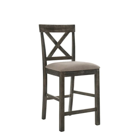 Martha II Tan Linen & Weathered Gray Counter Height Chair Model 73832 By ACME Furniture