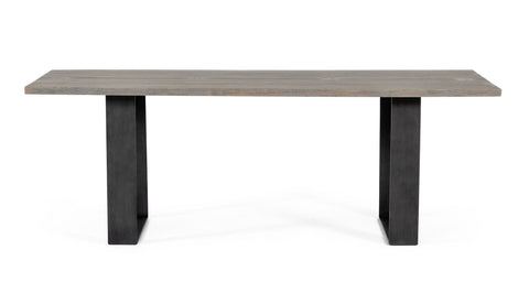 Modrest Murphy Modern Grey Aged Oak & Black Metal Dining Table Model VGEDLU322014
