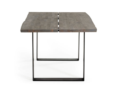 Modrest Murphy Modern Grey Aged Oak & Black Metal Dining Table Model VGEDLU322014