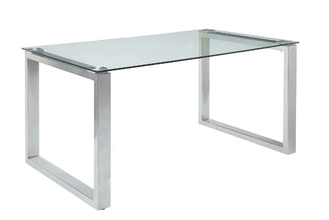 Abraham Clear Glass & Chrome Finish Dining Table Model 74015 By ACME Furniture