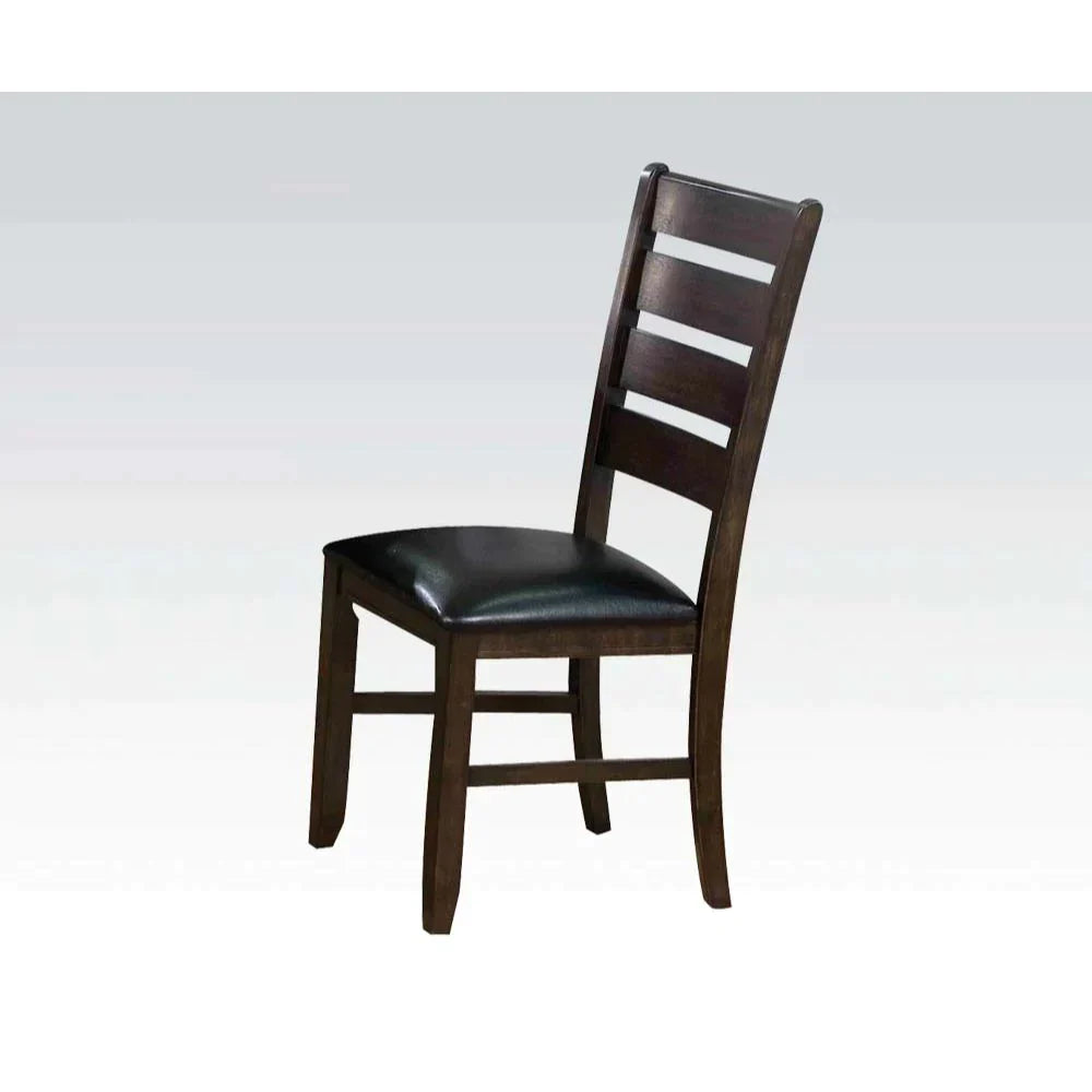 Urbana Black PU & Espresso Side Chair Model 74624 By ACME Furniture
