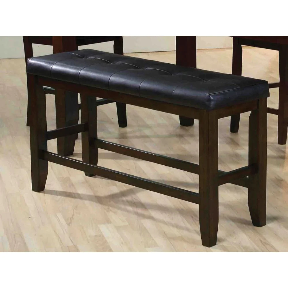 Urbana Black PU & Espresso Counter Height Bench Model 74634 By ACME Furniture