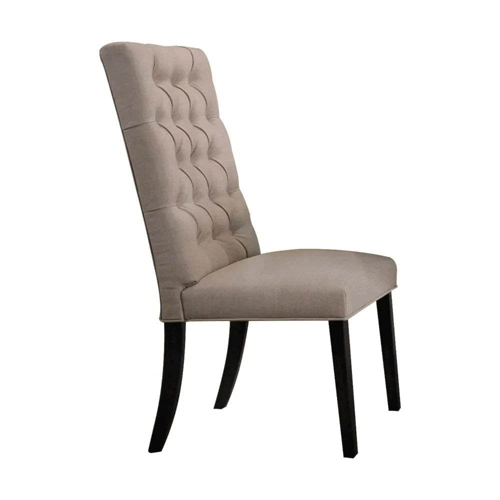 Morland Tan Linen & Vintage Black Side Chair Model 74647 By ACME Furniture