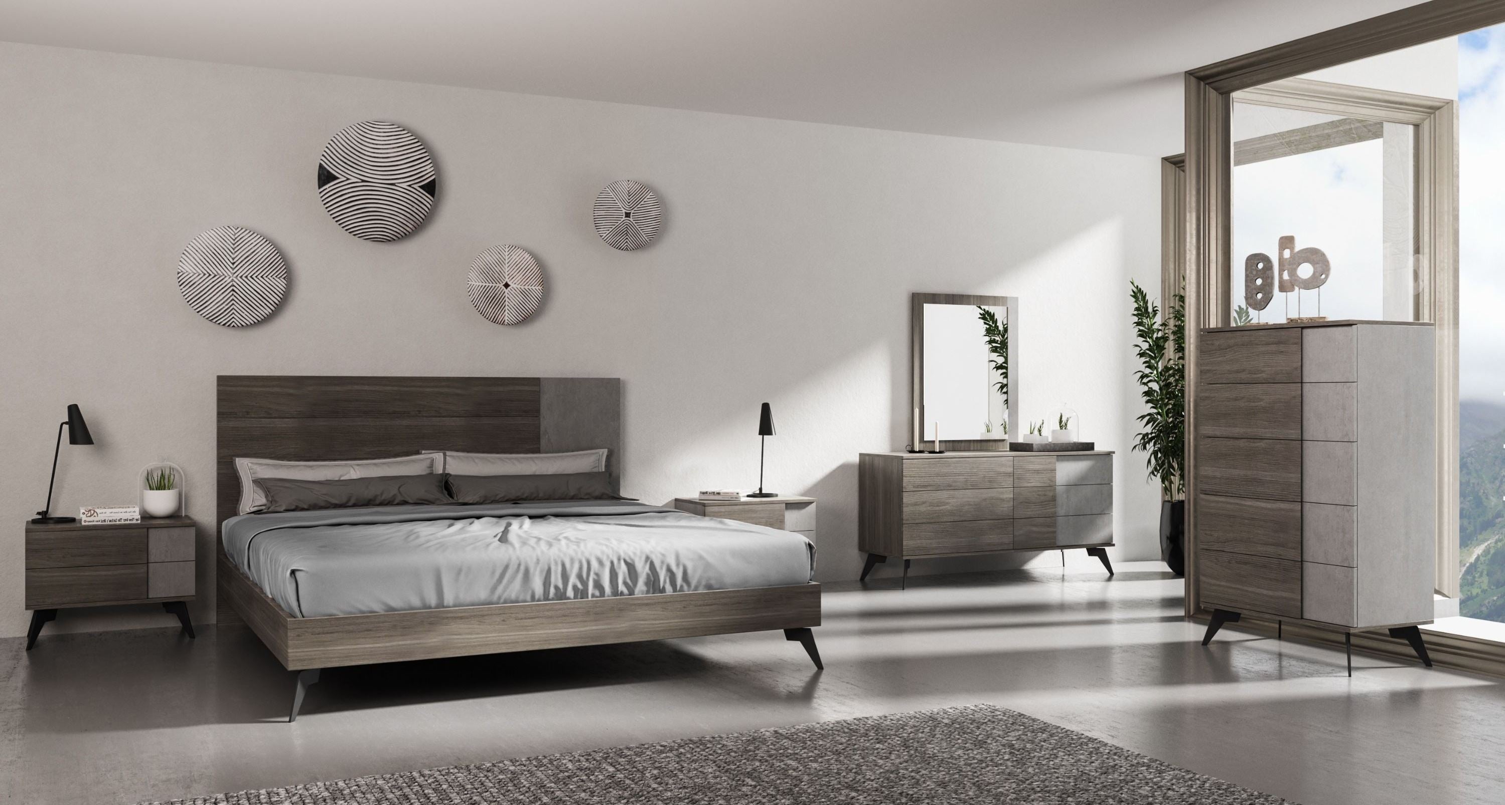 Nova Domus Palermo Italian Modern Faux Concrete & Grey Bedroom Set Model VGACPALERMO-SET