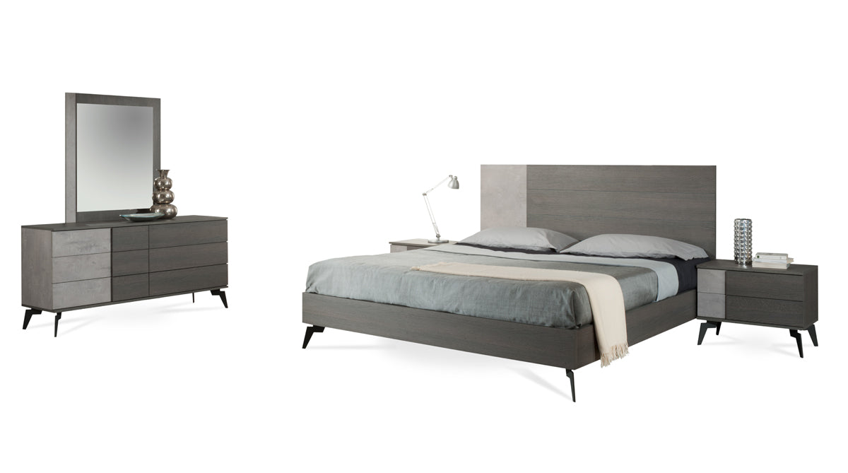 Nova Domus Palermo Italian Modern Faux Concrete & Grey Bed Model VGACPALERMO-BED