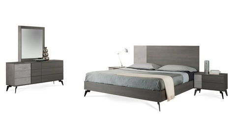 Nova Domus Palermo Italian Modern Faux Concrete & Grey Bedroom Set Model VGACPALERMO-SET