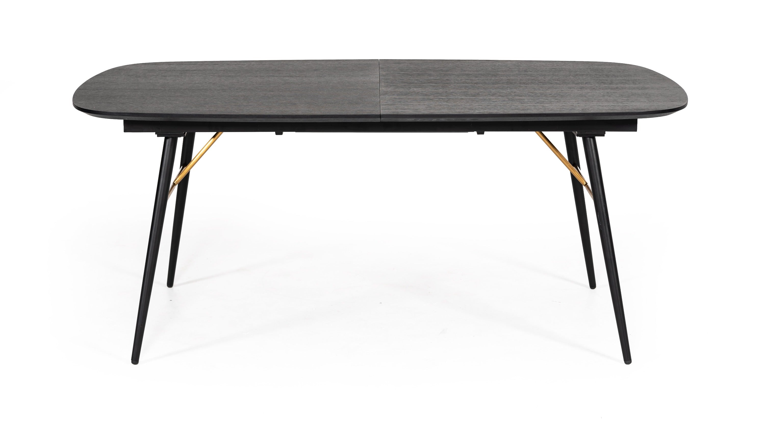 Modrest Billy Modern Black Oak & Gold Extendable Dining Table Model VGDWJ3498
