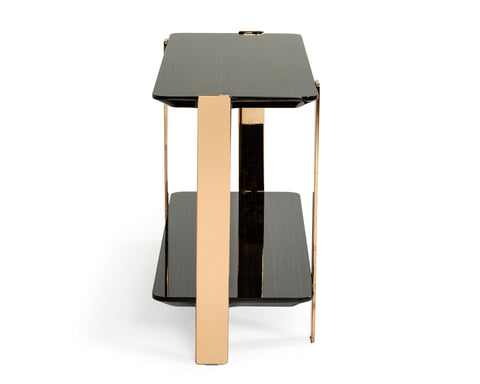 Modrest Leroy Modern Ebony Rosegold Console Table
