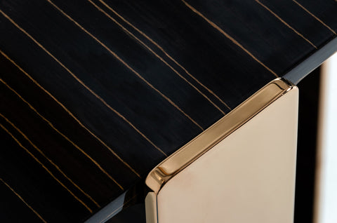 Modrest Leroy Modern Ebony Rosegold Console Table