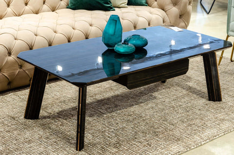 Modrest Chadwick Modern Ebony & Rosegold Coffee Table Model VGHB297D-EBN