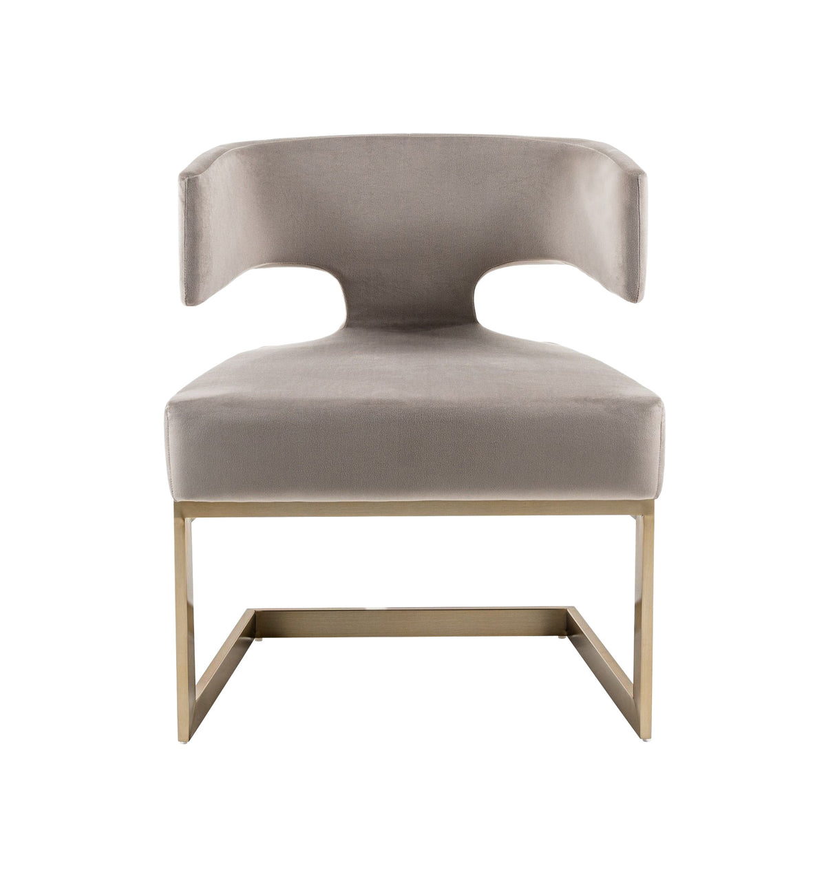 Modrest Calvo Modern Off White Velvet & Brass Dining Chair By VIG Furniture