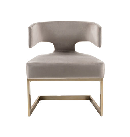 Modrest Calvo Modern Off White Velvet & Brass Dining Chair By VIG Furniture