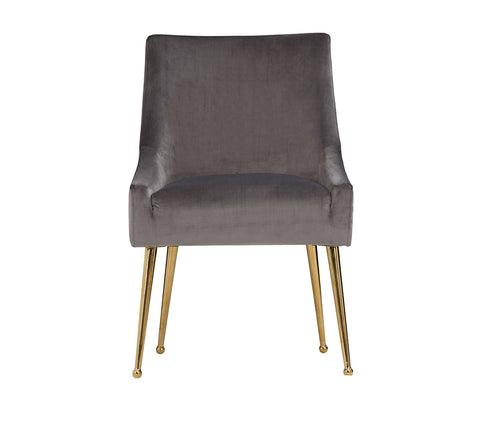 Modrest Castana Modern Grey Velvet & Gold Dining Chair (Set of 2) By VIG Furniture