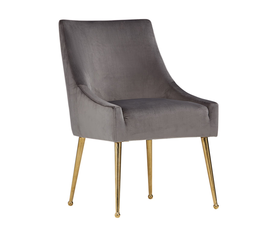 Modrest Castana Modern Grey Velvet & Gold Dining Chair (Set of 2) By VIG Furniture