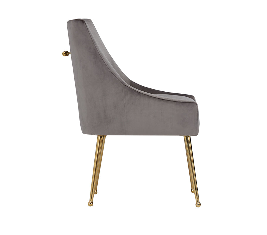 Modrest Castana Modern Grey Velvet & Gold Dining Chair (Set Of 2) Model VGRH-RHS-DC-101-GRY