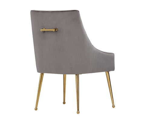 Modrest Castana Modern Grey Velvet & Gold Dining Chair (Set of 2) By VIG Furniture