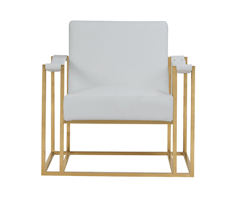 Modrest Larson Modern White Leatherette & Gold Accent Chair By VIG Furniture