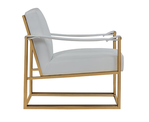 Modrest Larson Modern White Leatherette & Gold Accent Chair By VIG Furniture