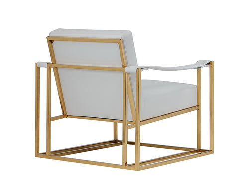 Modrest Larson Modern White Leatherette & Gold Accent Chair By VIG Furniture