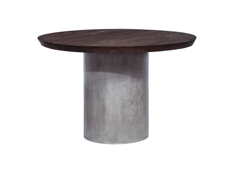 Modrest Renzo Modern Round Oak & Concrete Dining Table Model VGGR649320