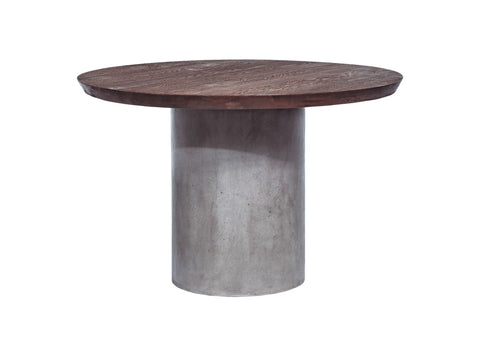 Modrest Renzo Modern Round Oak & Concrete Dining Table Model VGGR649320