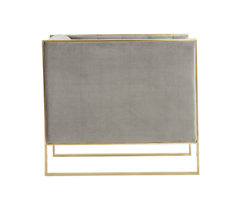 Divani Casa Carlos Modern Grey Velvet & Gold Accent Chair By VIG Furniture