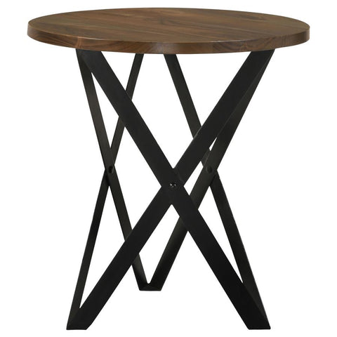 Coaster Zack Round End Table Smokey Grey and Black Model 753497