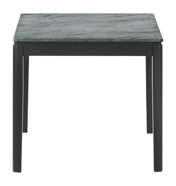 Coaster Square End Table Faux Grey Marble and Black Model 753517