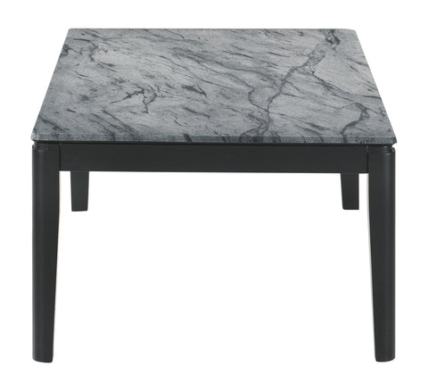 Coaster Rectangular Coffee Table Faux Grey Marble and Black Model 753518