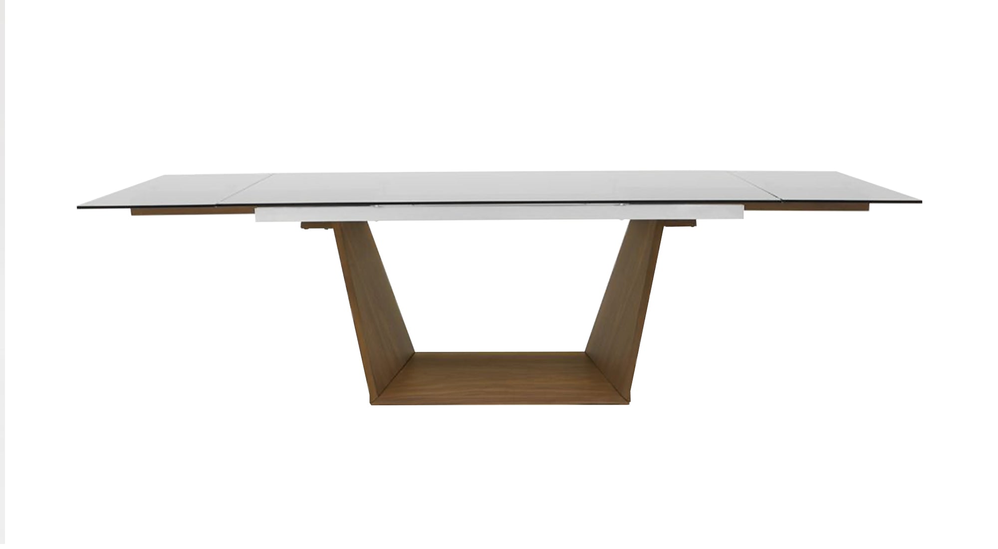 Modrest Babia Modern Smoked Glass & Walnut Extendable Dining Table Model VGNSGD8683-SMK