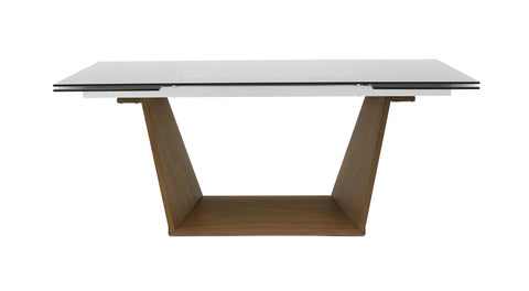 Modrest Babia Modern Smoked Glass & Walnut Extendable Dining Table Model VGNSGD8683-SMK