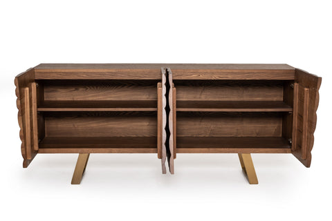 Modrest Finley Modern Walnut & Gold Buffet By VIG Furniture