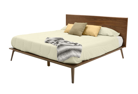 Modrest Carmen & Marshall Mid Century Modern Walnut Bed With Nightstands Set Model VGMABR-79BR-39-SET