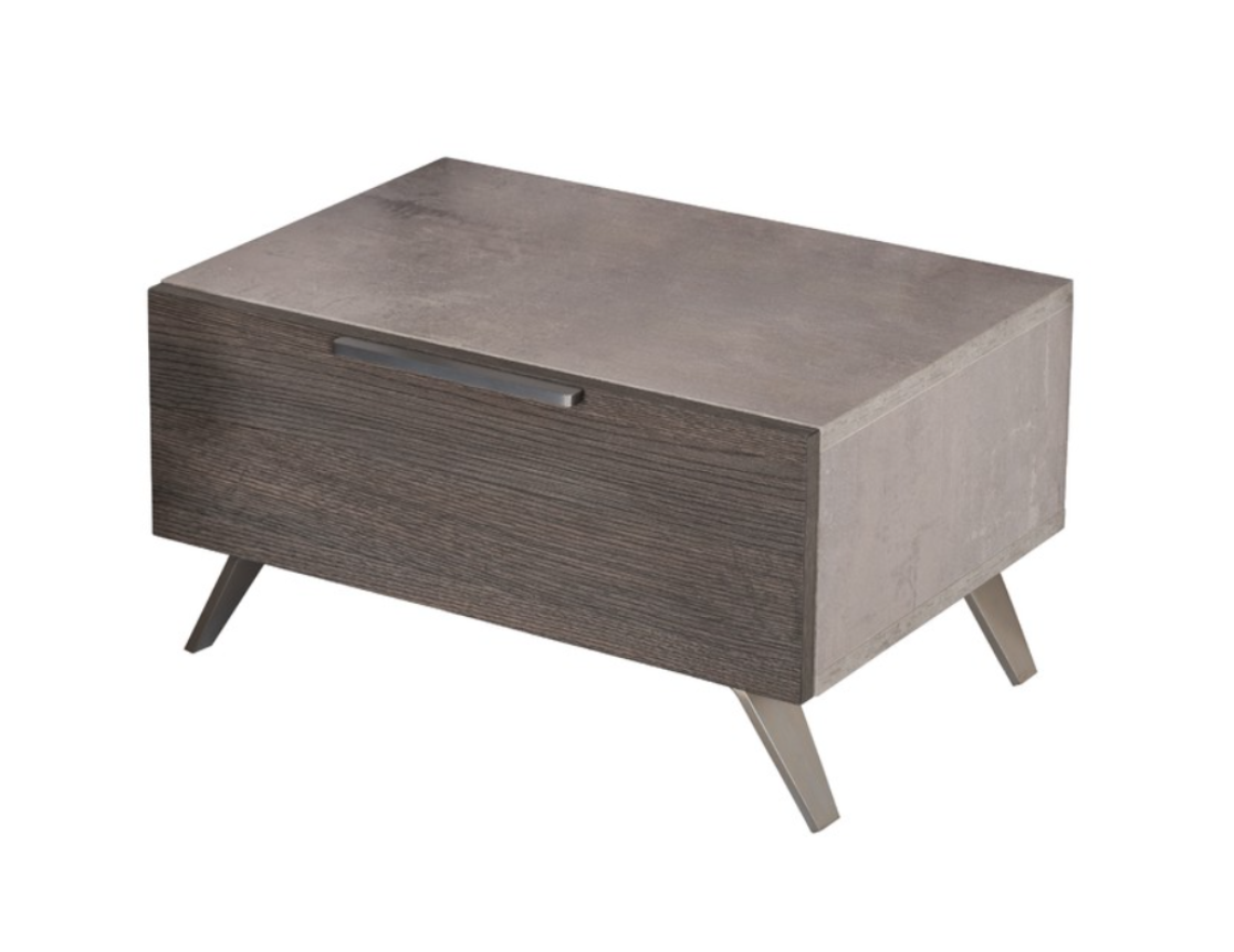 Nova Domus Bronx Italian Modern Faux Concrete & Grey Nightstand Model VGACBRONX-NS