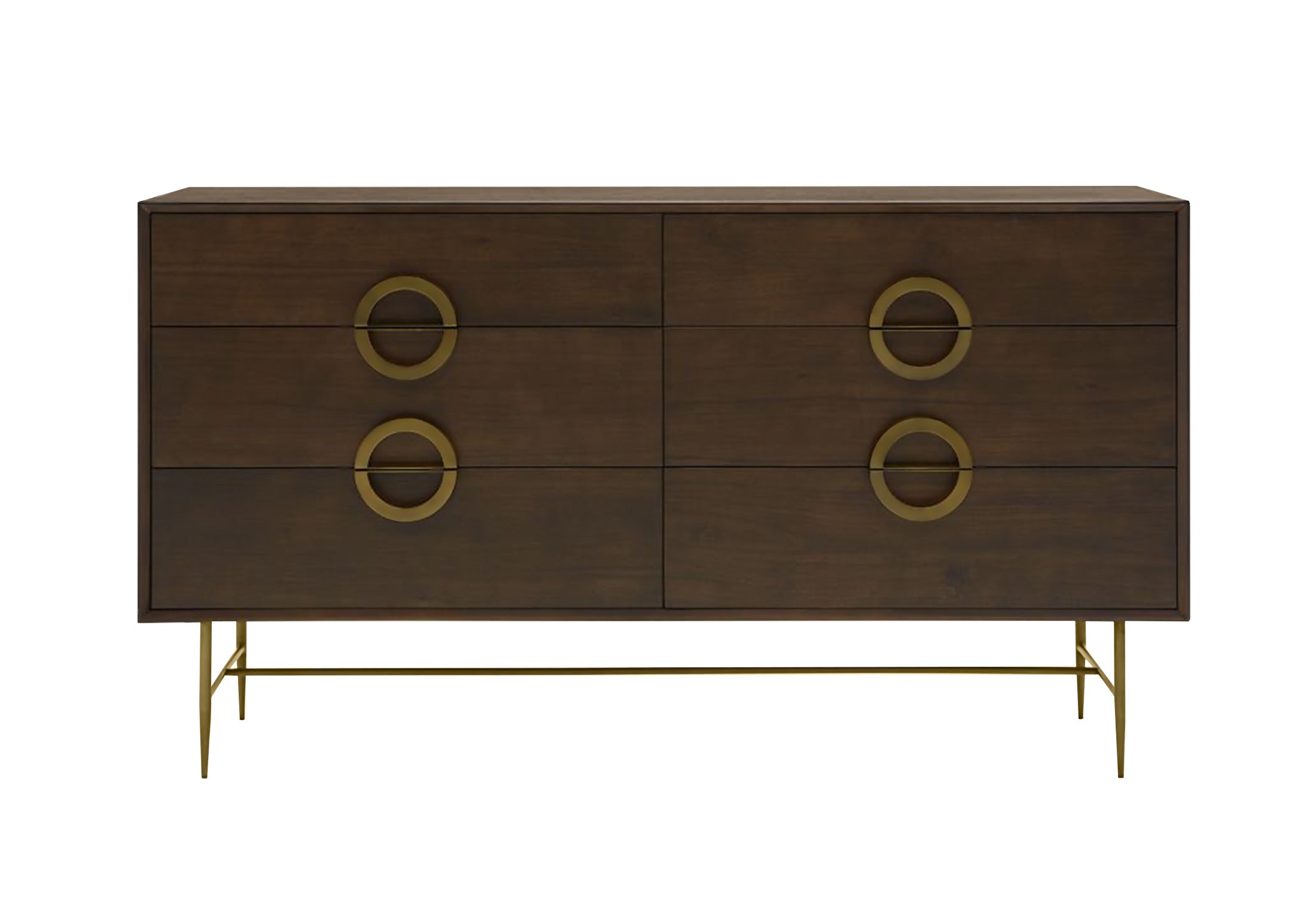 Modrest Selena Modern Acacia & Brass Dresser Model VGNX18151