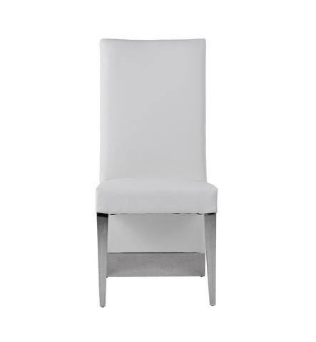 Modrest Kilson Modern White Leatherette & Stainless Steel Dining Chair (Set of 2) By VIG Furniture