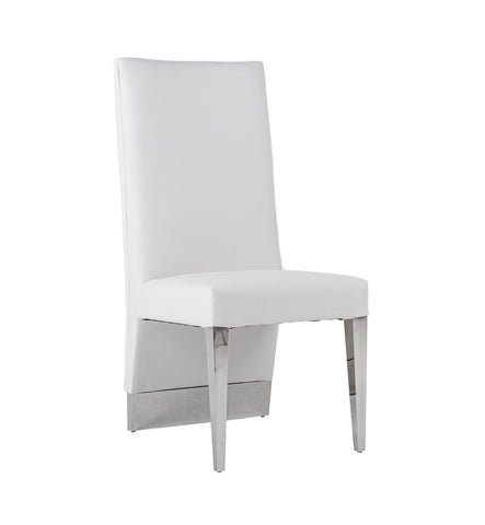 Modrest Kilson Modern White Leatherette & Stainless Steel Dining Chair (Set of 2) By VIG Furniture